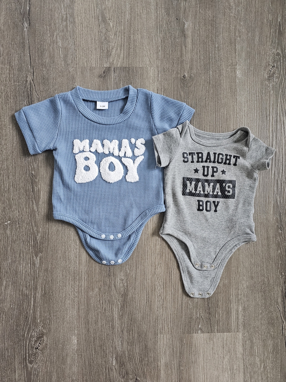 Mama's Boy Bodysuits Bundle - Blue & Gray